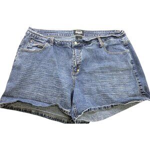 The OG Squeeze Jeans Denim 5 Pocket Jean Shorts Logo Embroidered Pockets 22W